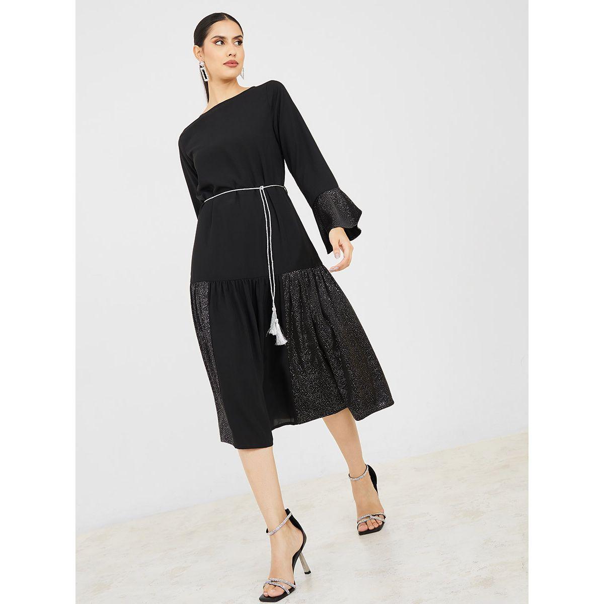 فستان ميدي مطبع بطبعات صغيرة-women-clothing-dresses-image-2