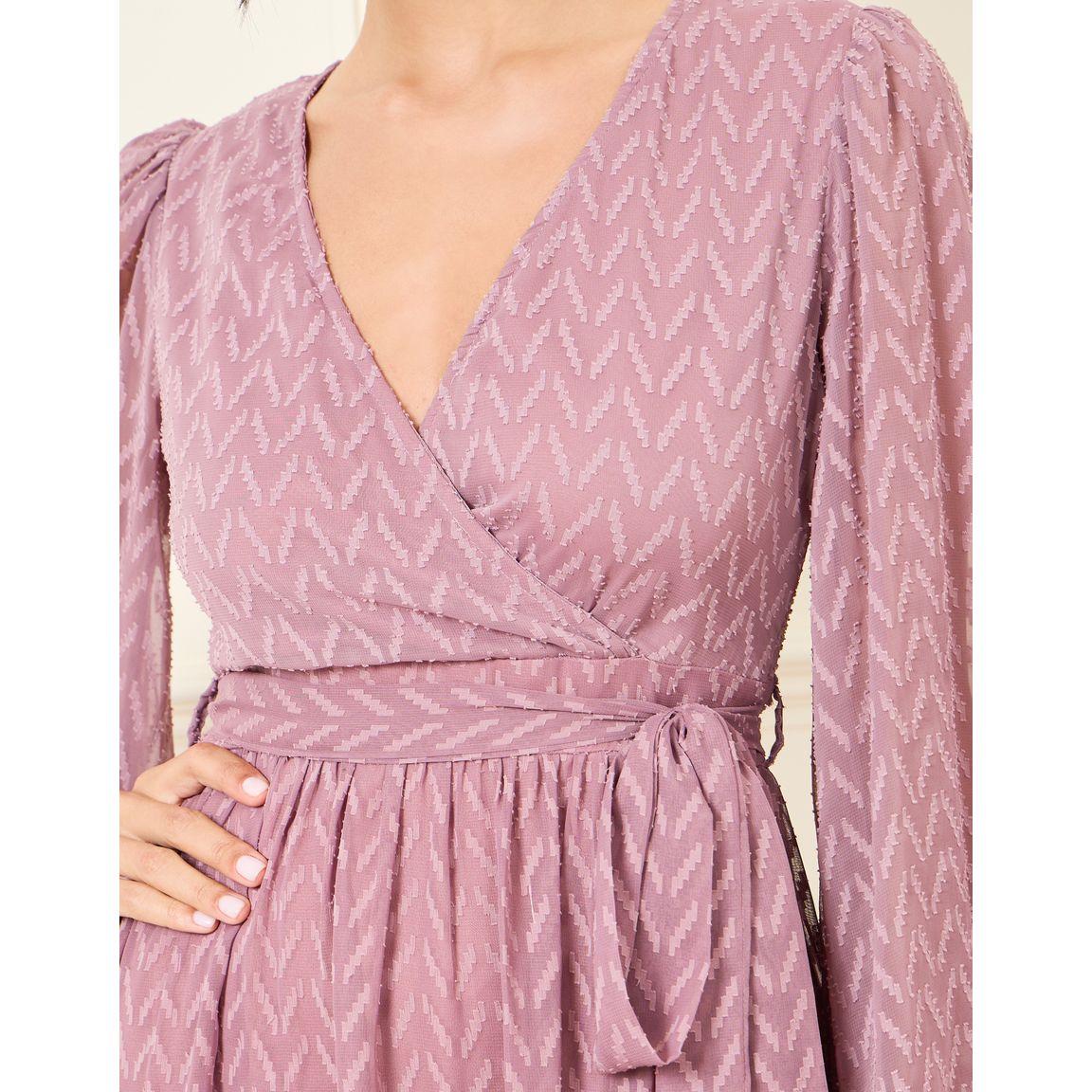 فستان ميدي باكمام فلوت ورباط خصر-women-clothing-dresses-image-3