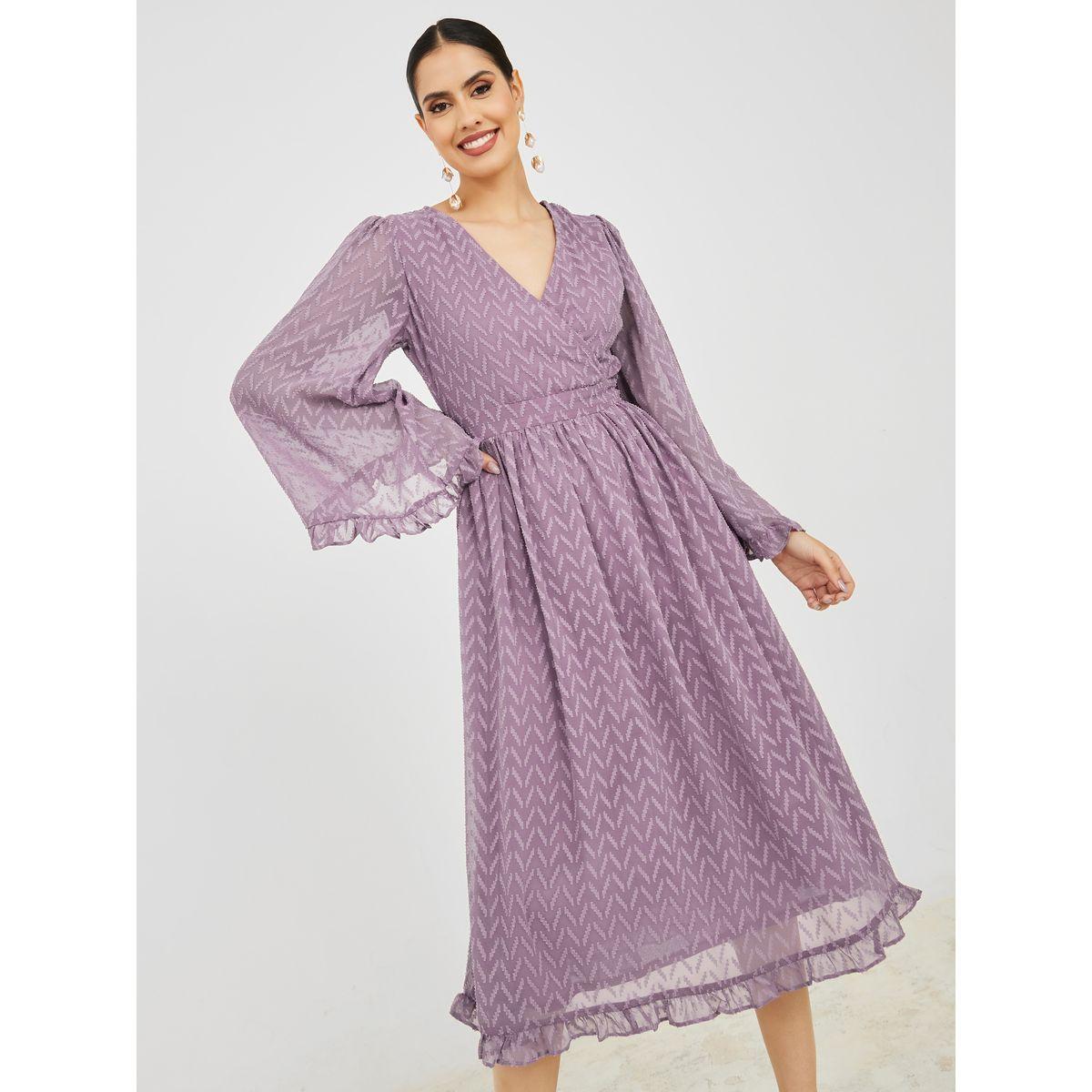 فستان ميدي باكمام فلوت-women-clothing-dresses-image-1