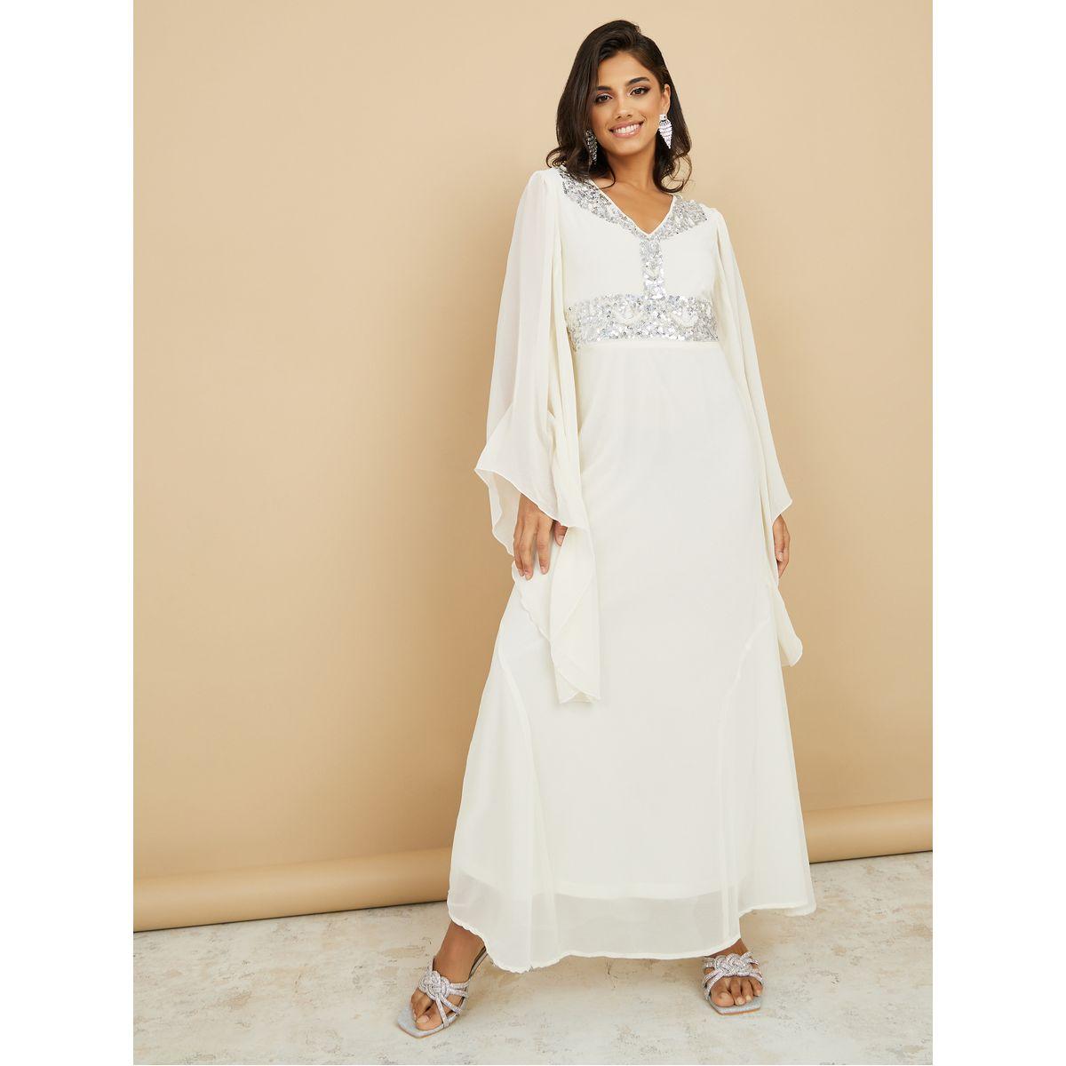 Styli Embellished Sequined A-Line Maxi Dress-women-clothing-dresses-image-2