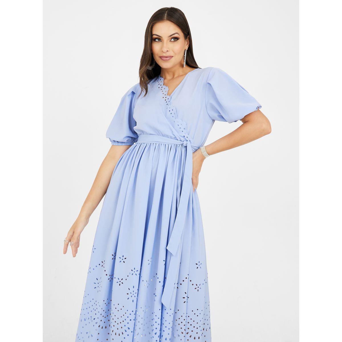 Styli Schiffli Insert A-Line Midi Dress-women-clothing-dresses-image-2