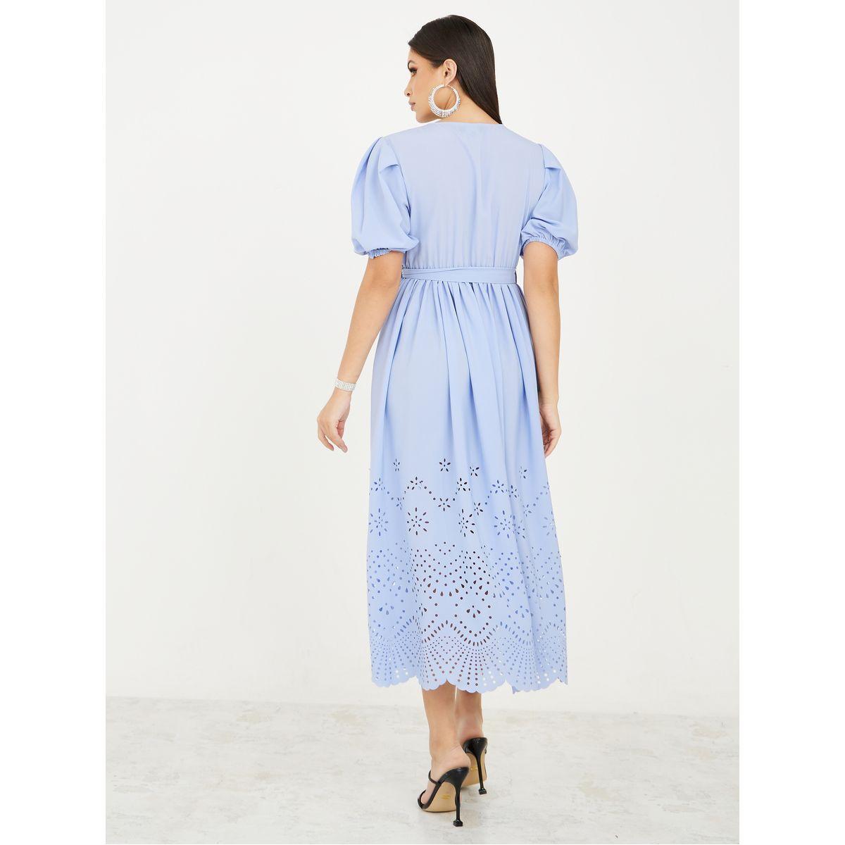 Styli Schiffli Insert A-Line Midi Dress-women-clothing-dresses-image-4