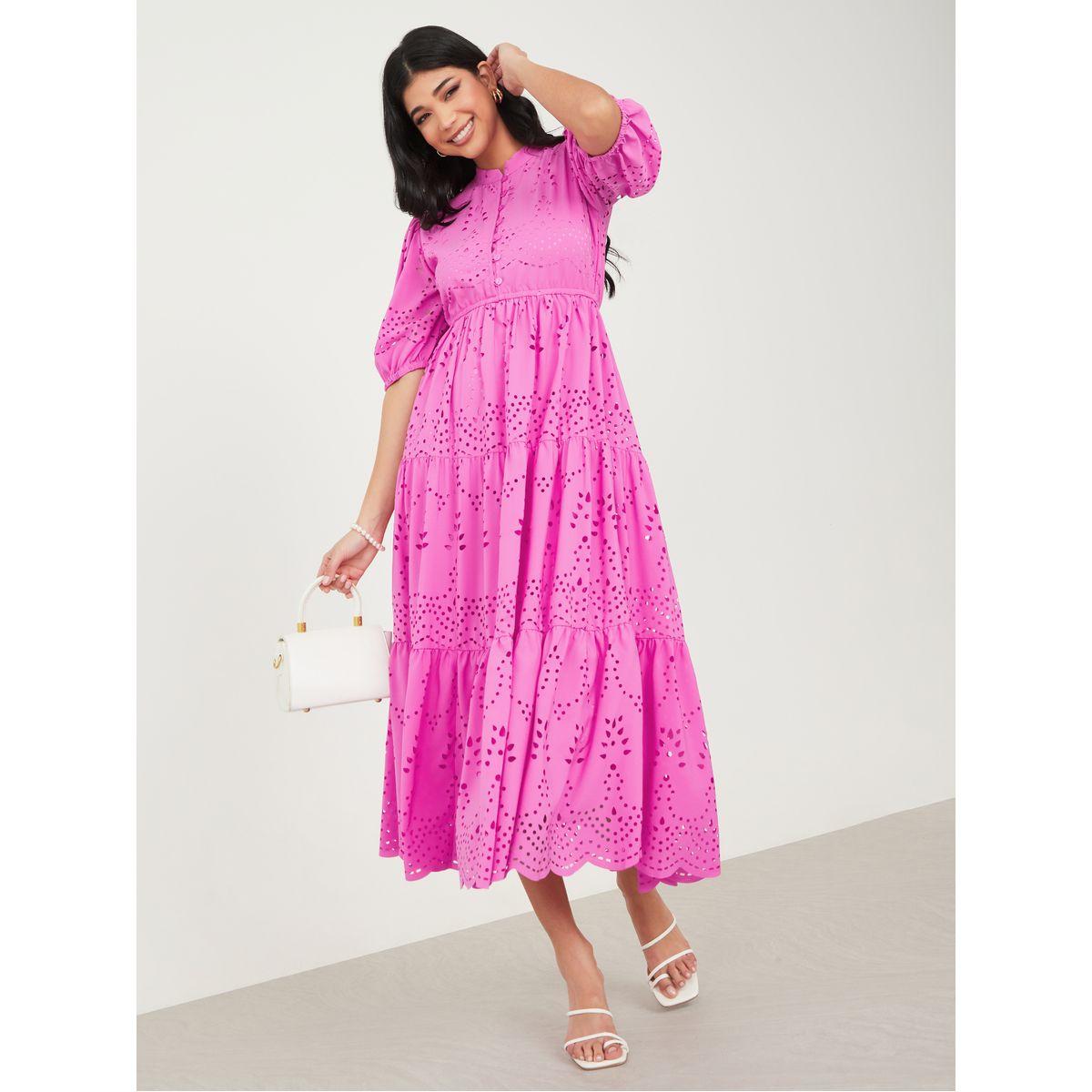 فستان ميدي بأكمام منفوشة-women-clothing-dresses-image-1