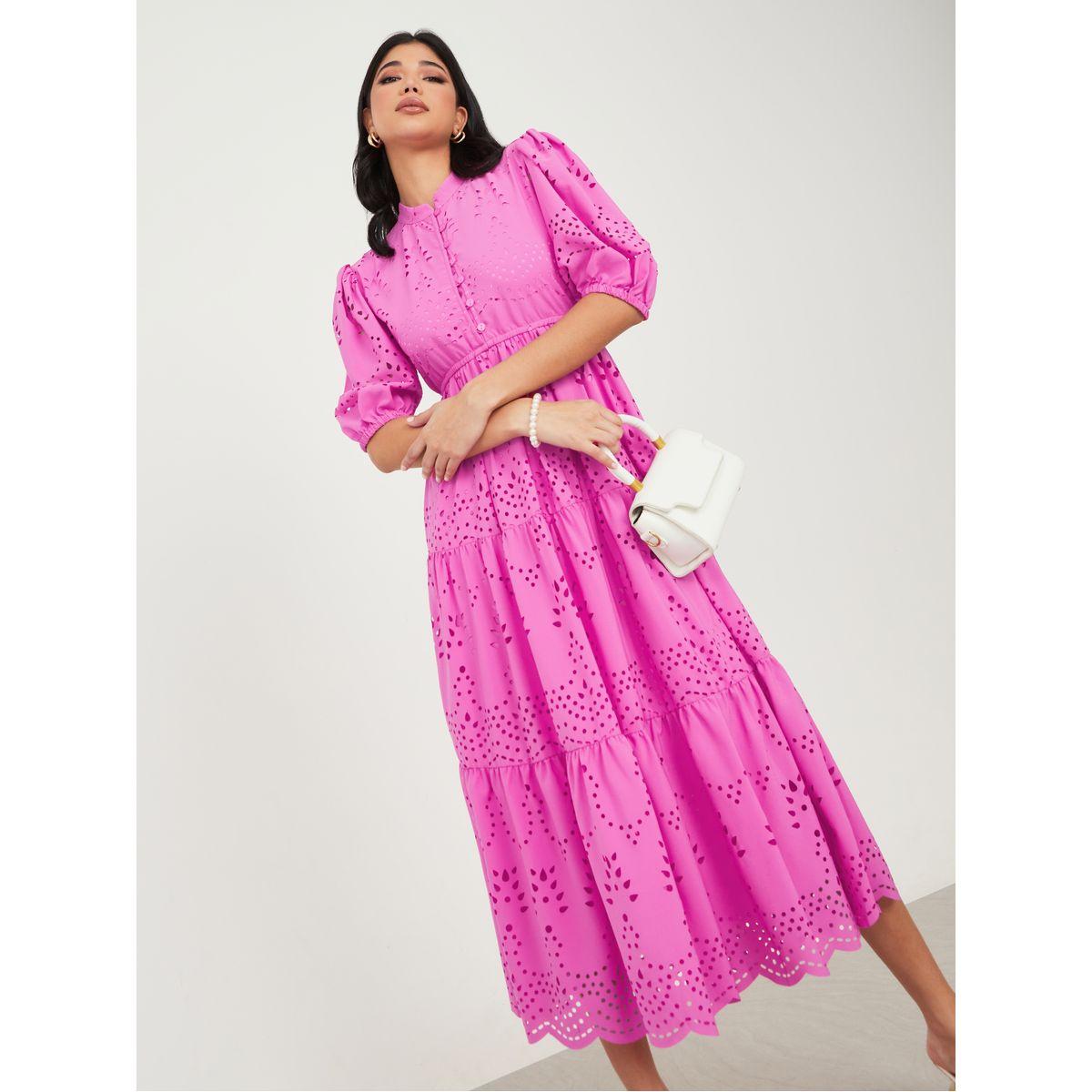 فستان ميدي بأكمام منفوشة-women-clothing-dresses-image-2
