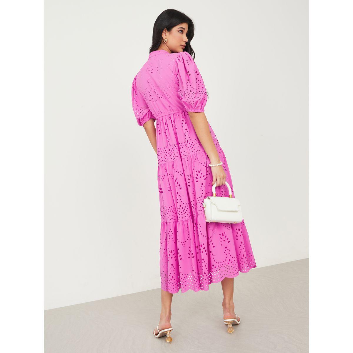 فستان ميدي بأكمام منفوشة-women-clothing-dresses-image-4