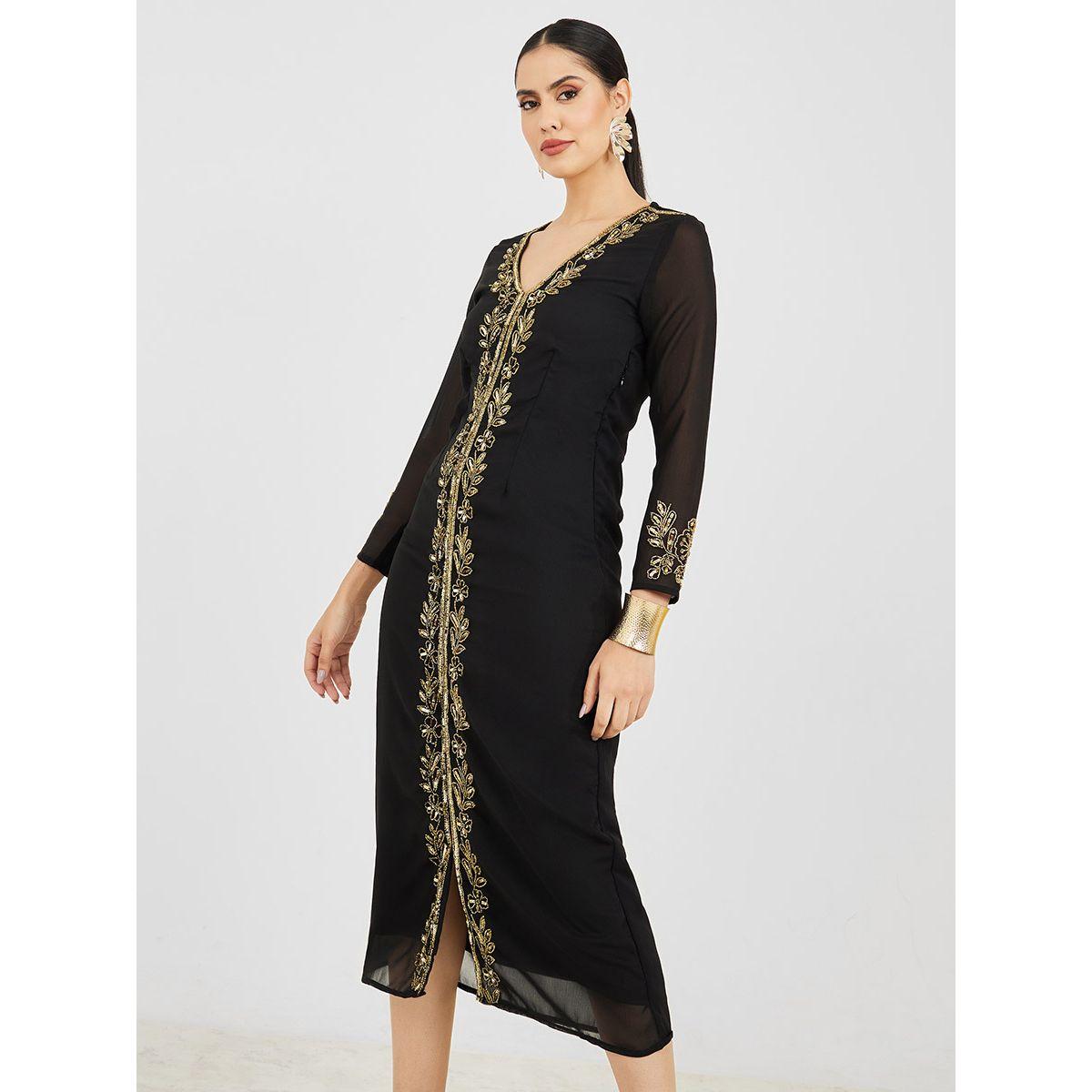 Styli Sequin Embellished Shift Midi Dress-women-clothing-dresses-image-1