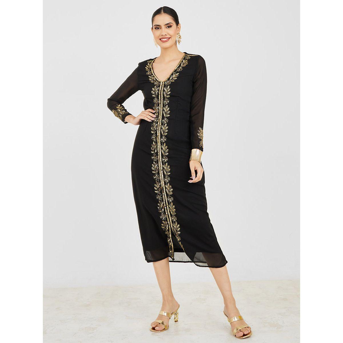 فستان ميدي مزين بالترتر-women-clothing-dresses-image-2