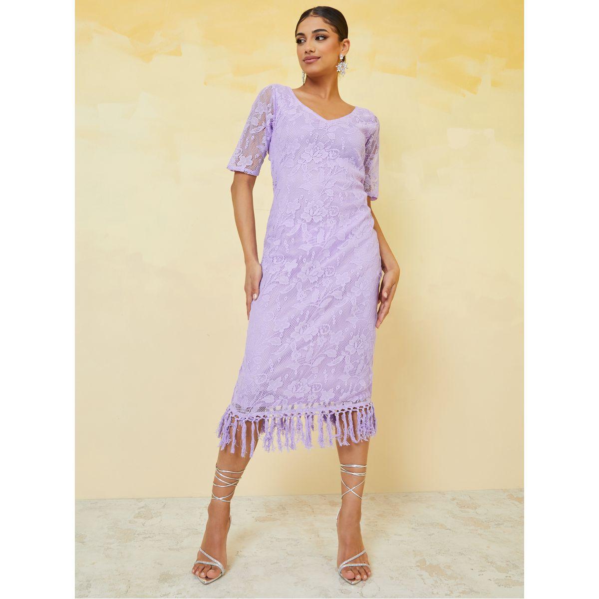 Styli Lace Insert Tassel Edge Midi Dress-women-clothing-dresses-image-2