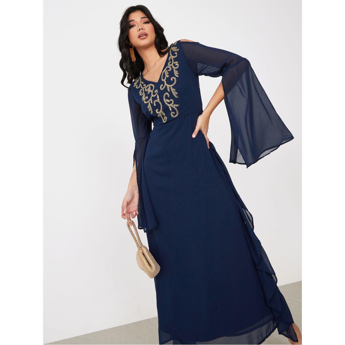 فستان طويل بأكمام جرس-women-clothing-dresses-image-2