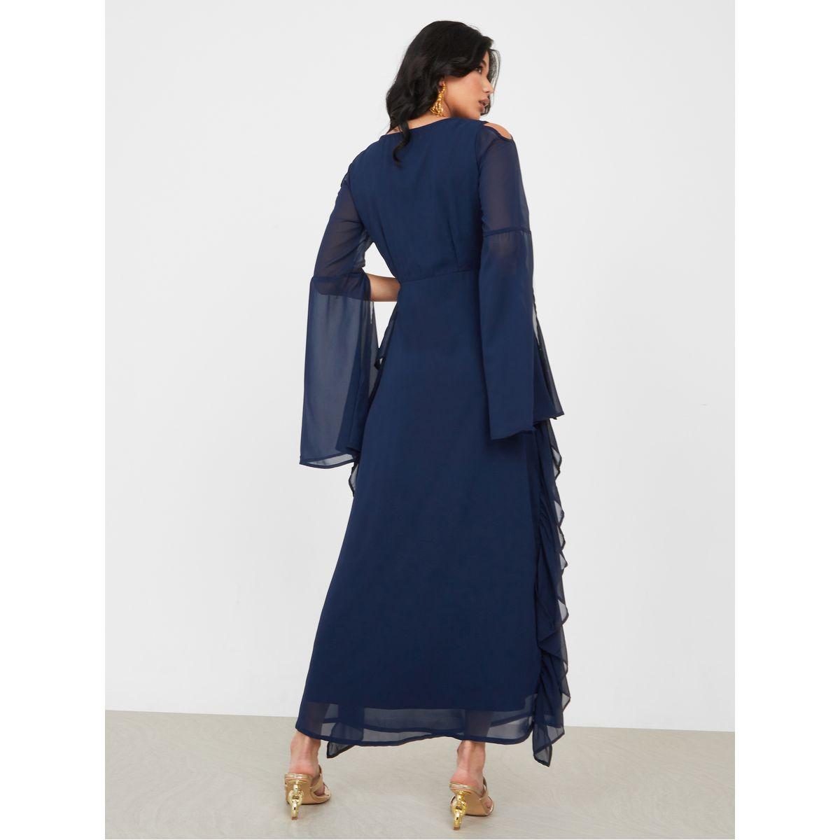 Styli Slit Bell Sleeve Beaded Maxi Dress-women-clothing-dresses-image-4