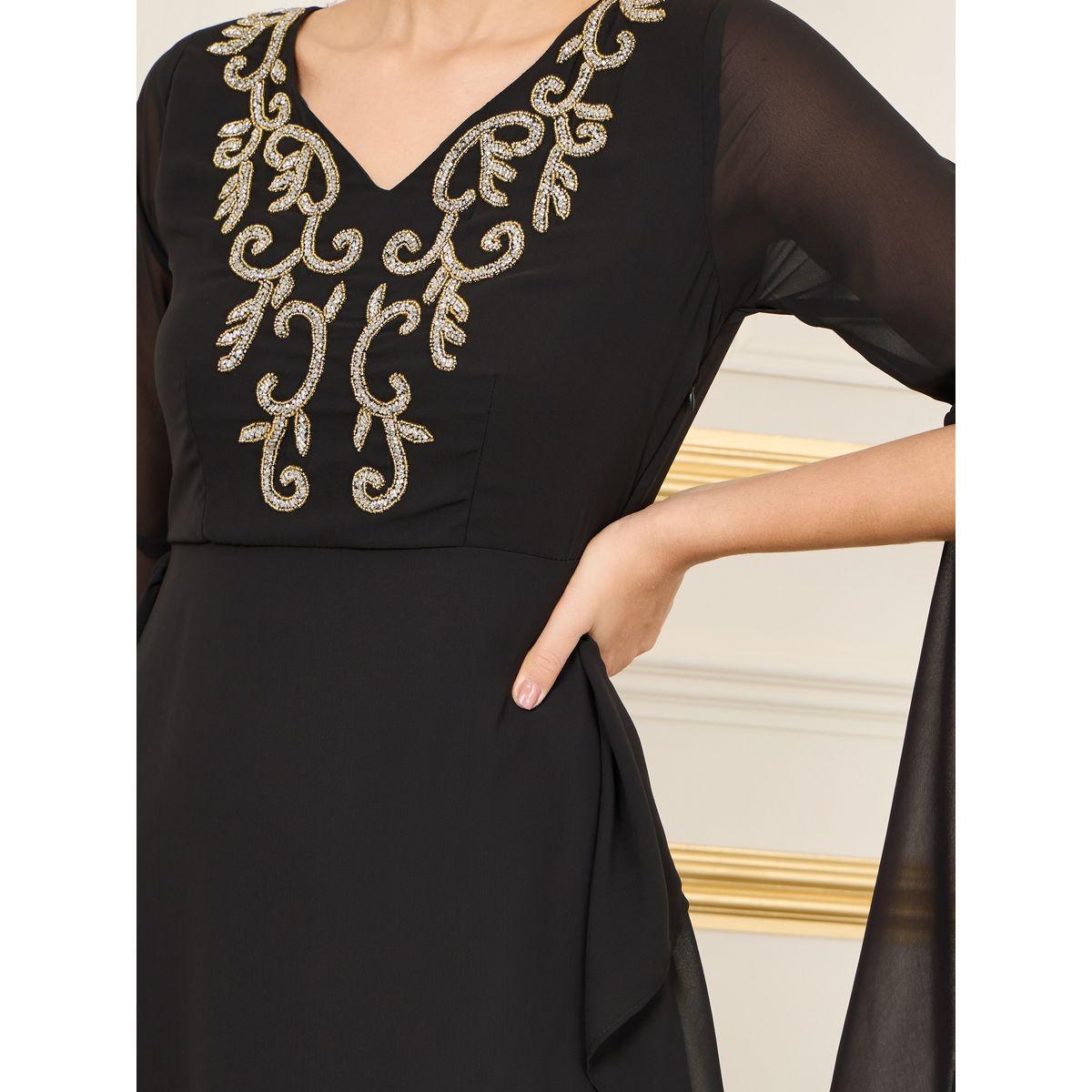 Styli Slit Bell Sleeve Beaded Maxi Dress-women-clothing-dresses-image-3