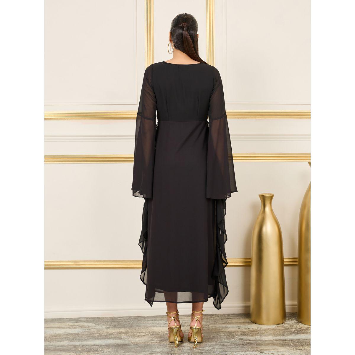 Styli Slit Bell Sleeve Beaded Maxi Dress-women-clothing-dresses-image-4