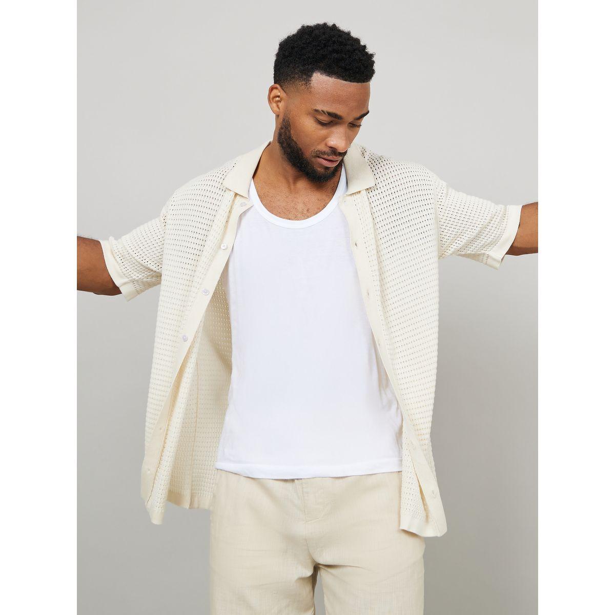Styli Premium Pointelle Mesh Knitted Shirt-men-clothing-shirts-image-1
