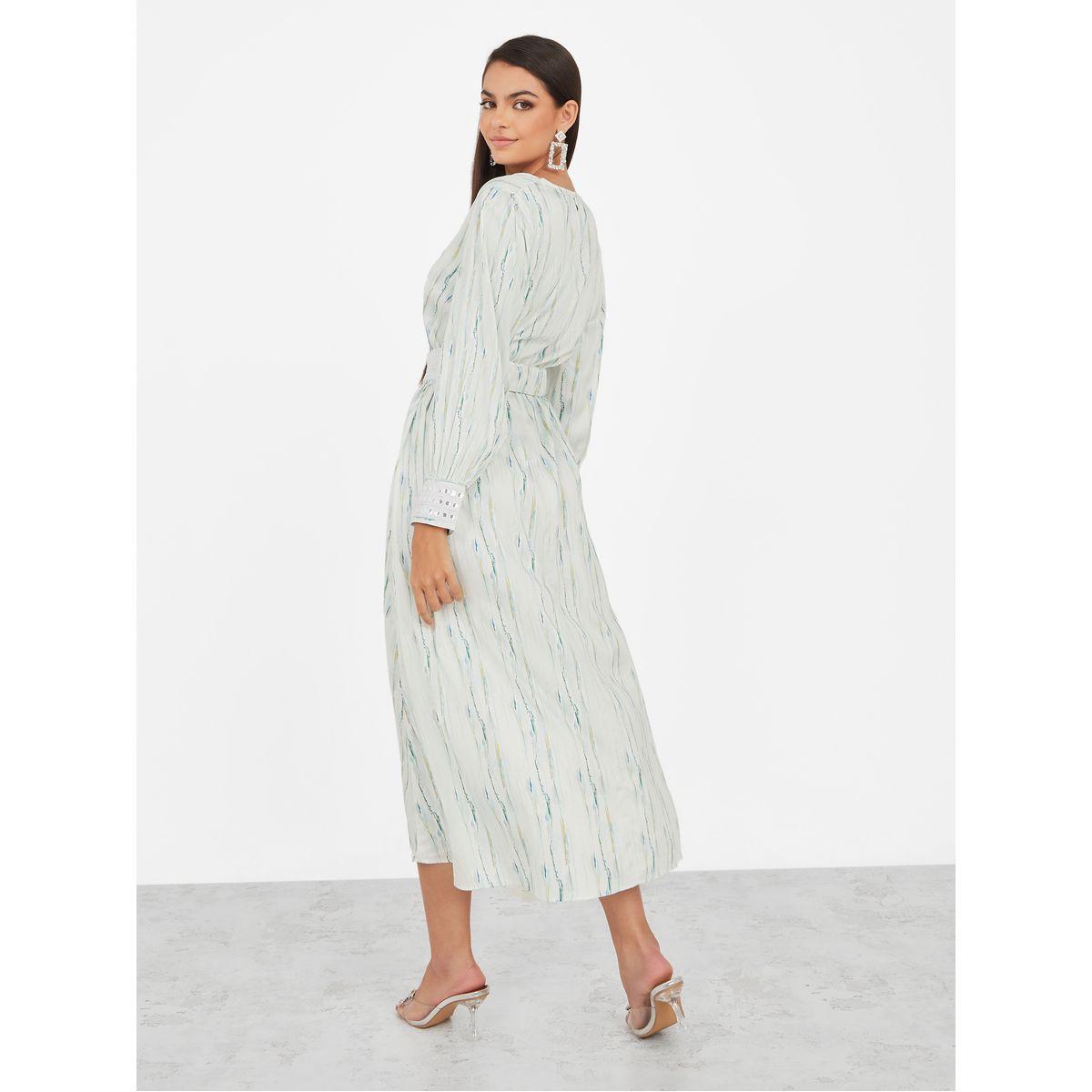 Styli Mirror Belted Printed A-Line Midi Dress-women-clothing-dresses-image-4