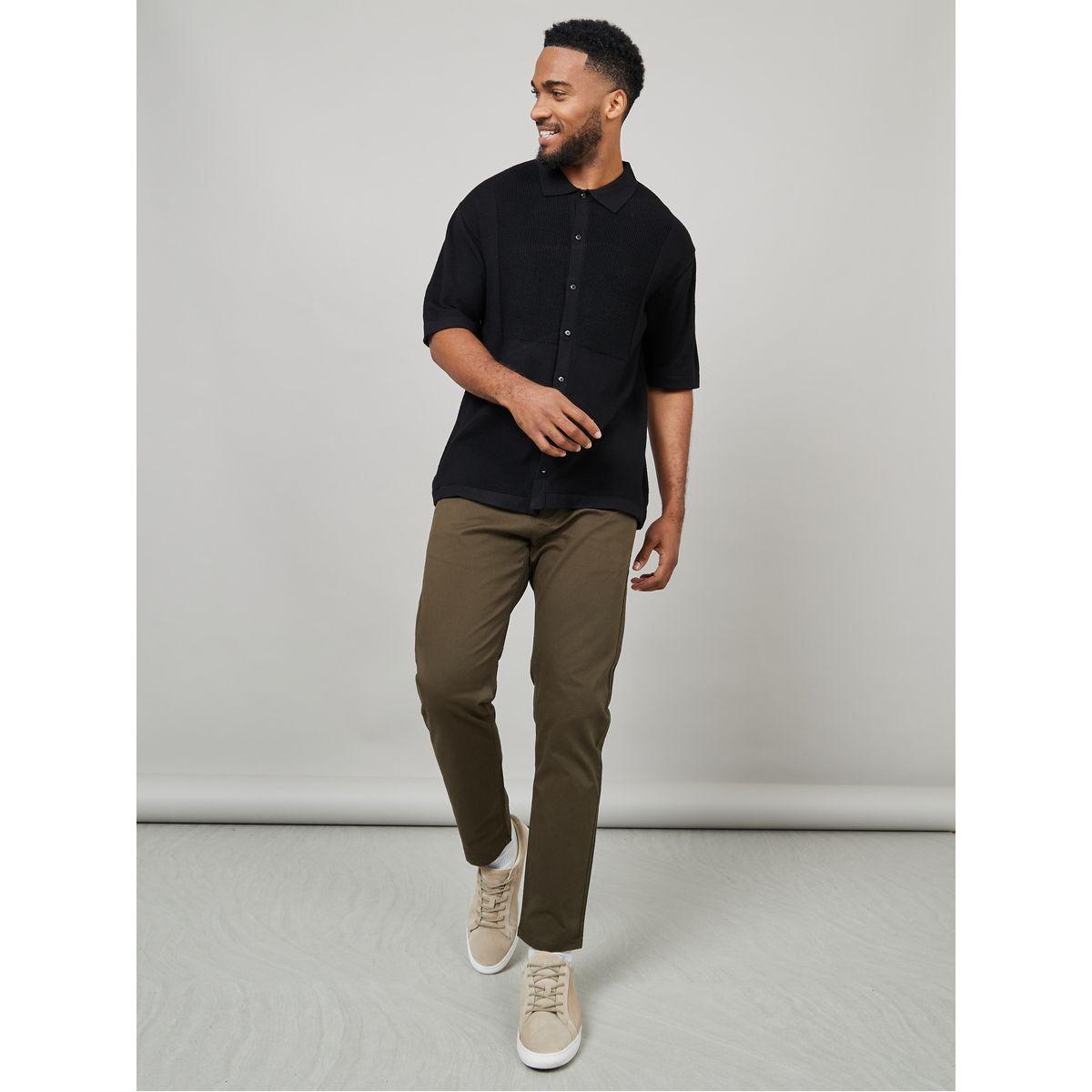 Styli Premium Textured Knit Shirt with Pattern Rib Detail-men-clothing-shirts-image-2