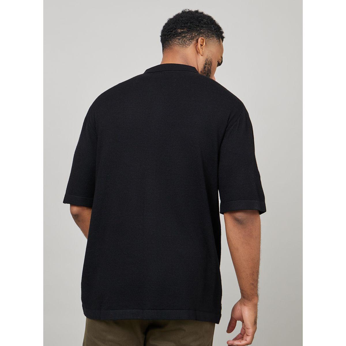 Styli Premium Textured Knit Shirt with Pattern Rib Detail-men-clothing-shirts-image-4