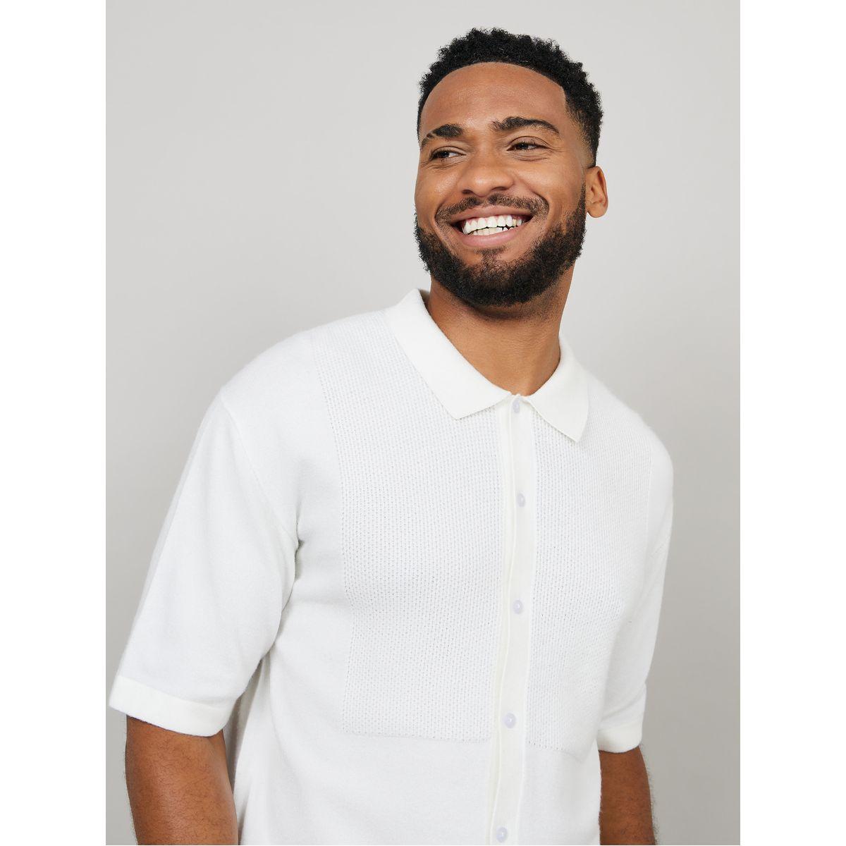 Styli Premium Textured Knit Shirt with Pattern Rib Detail-men-clothing-shirts-image-1