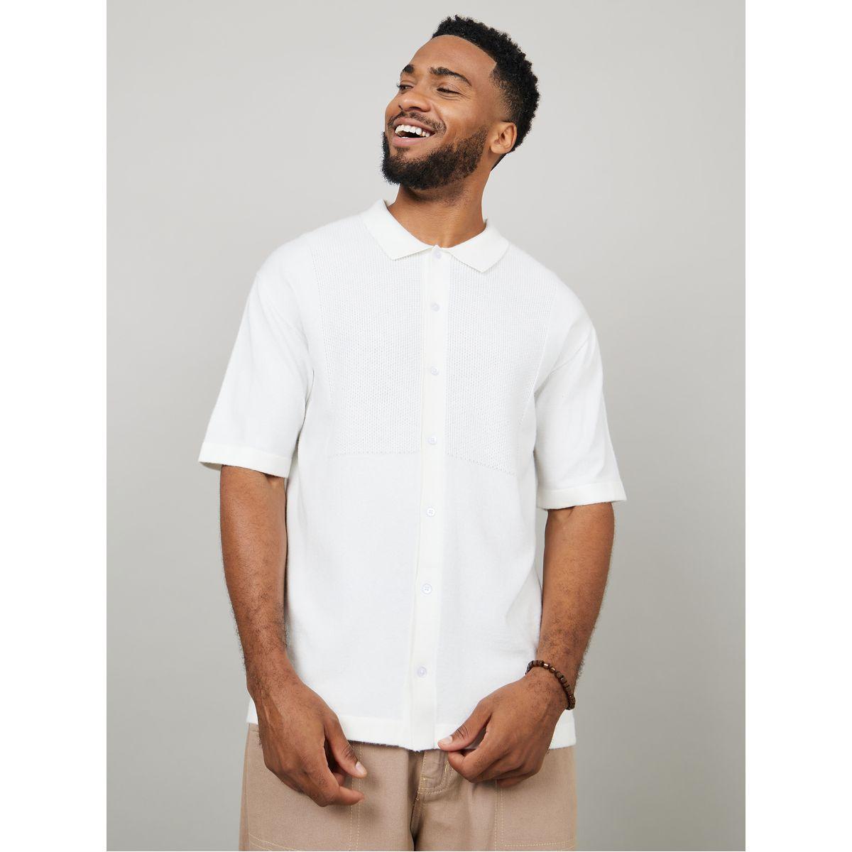 Styli Premium Textured Knit Shirt with Pattern Rib Detail-men-clothing-shirts-image-3