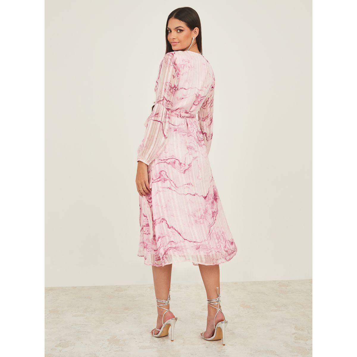 Styli Lurex Striped Satin Midi Wrap Dress-women-clothing-dresses-image-4
