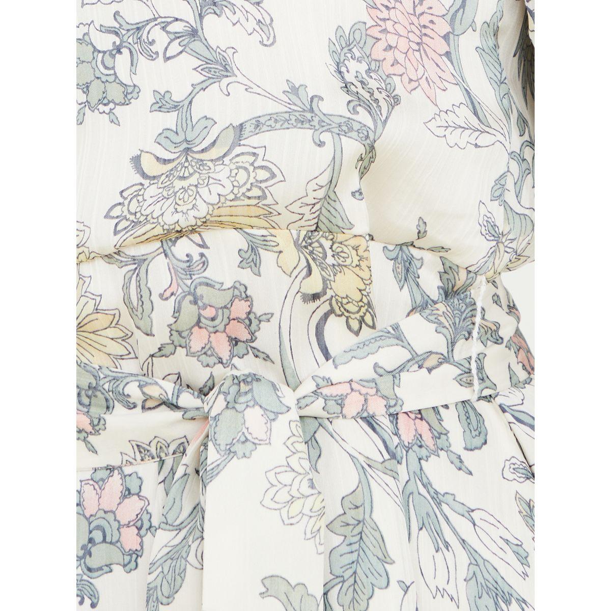 Styli Puff Sleeves Printed Satin Midi Dress with Tie Belt-women-clothing-dresses-image-3