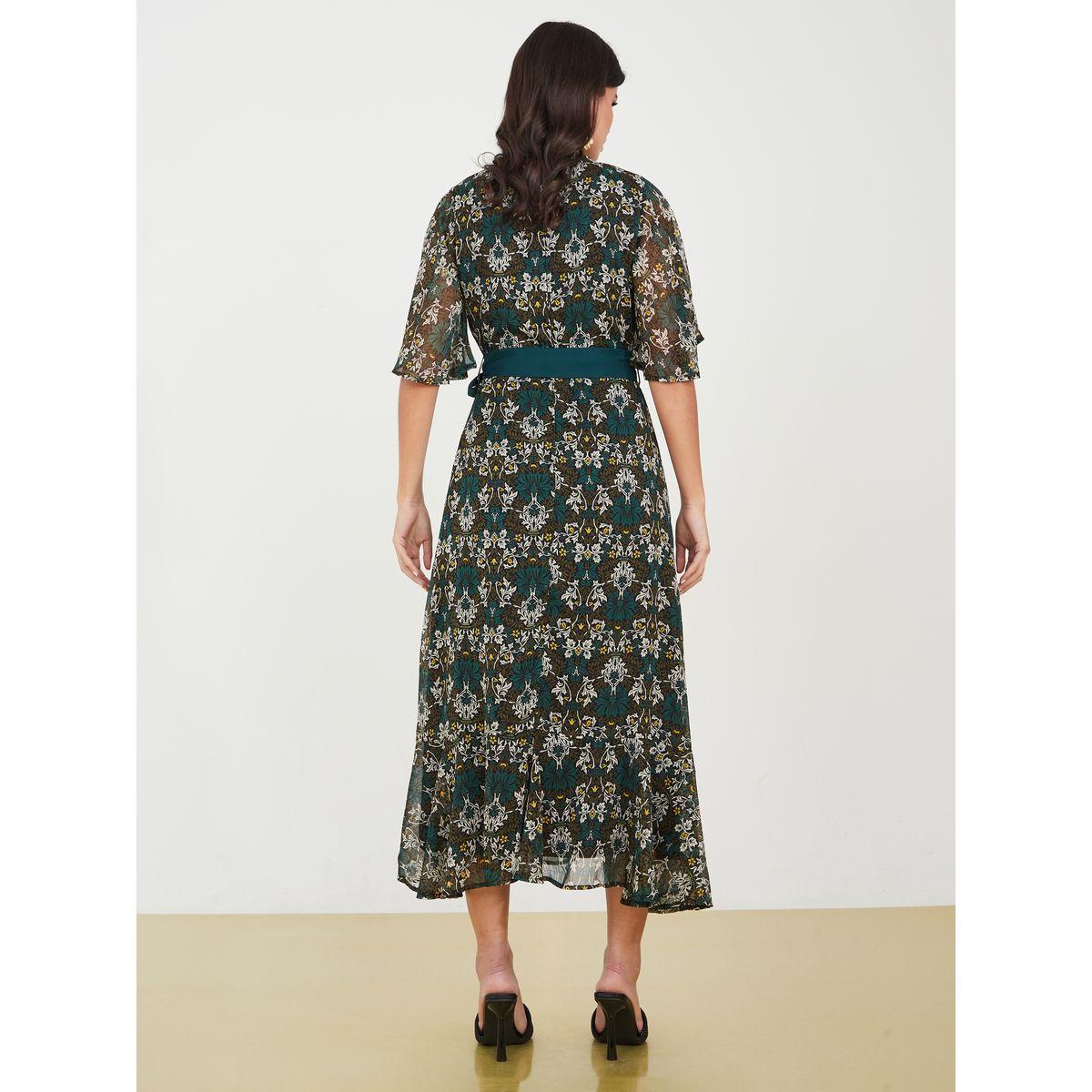 Styli Flare Sleeve Floral A-Line Midi Dress-women-clothing-dresses-image-4