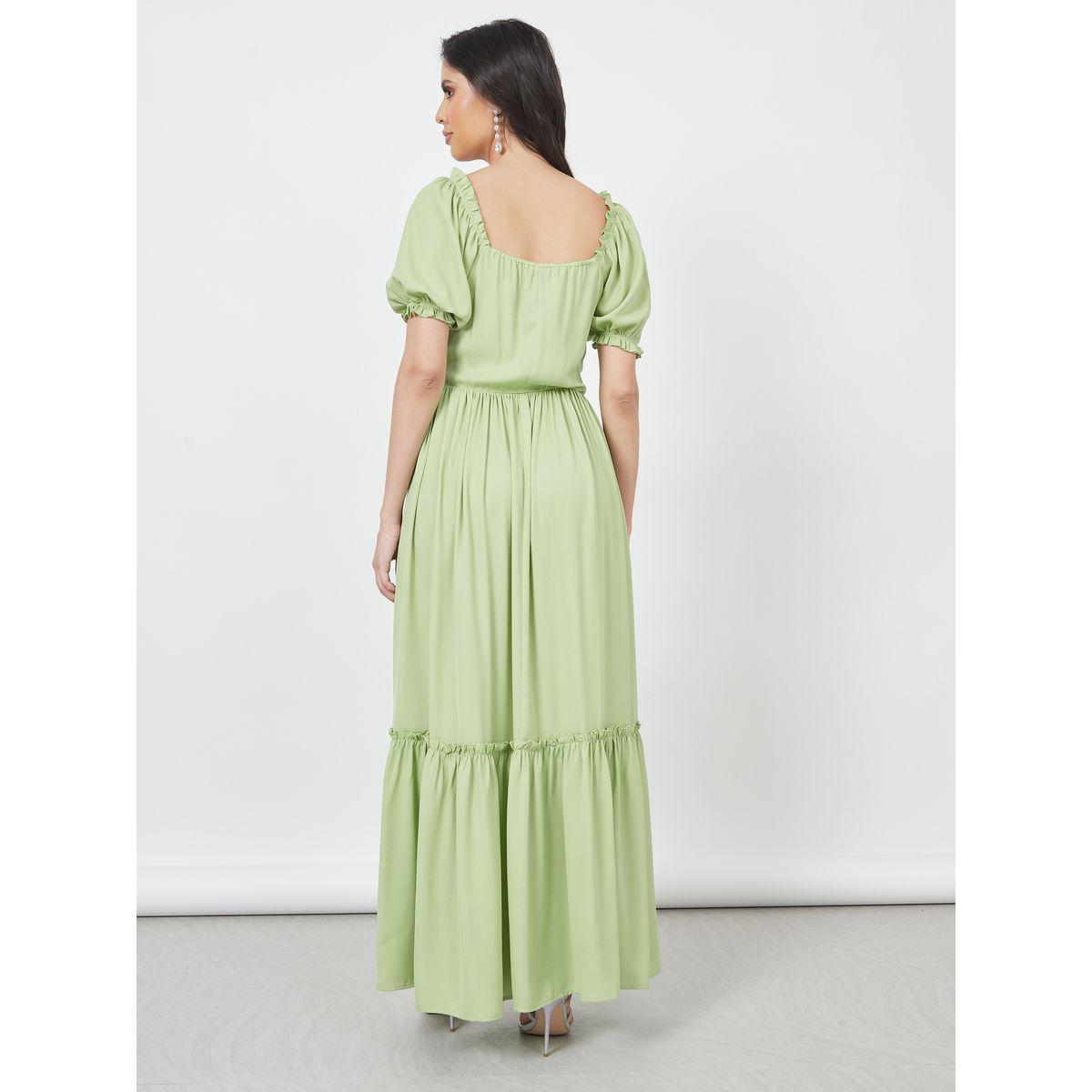 Styli Puff Sleeves Sweetheart Neck Tiered Maxi Dress-women-clothing-dresses-image-4