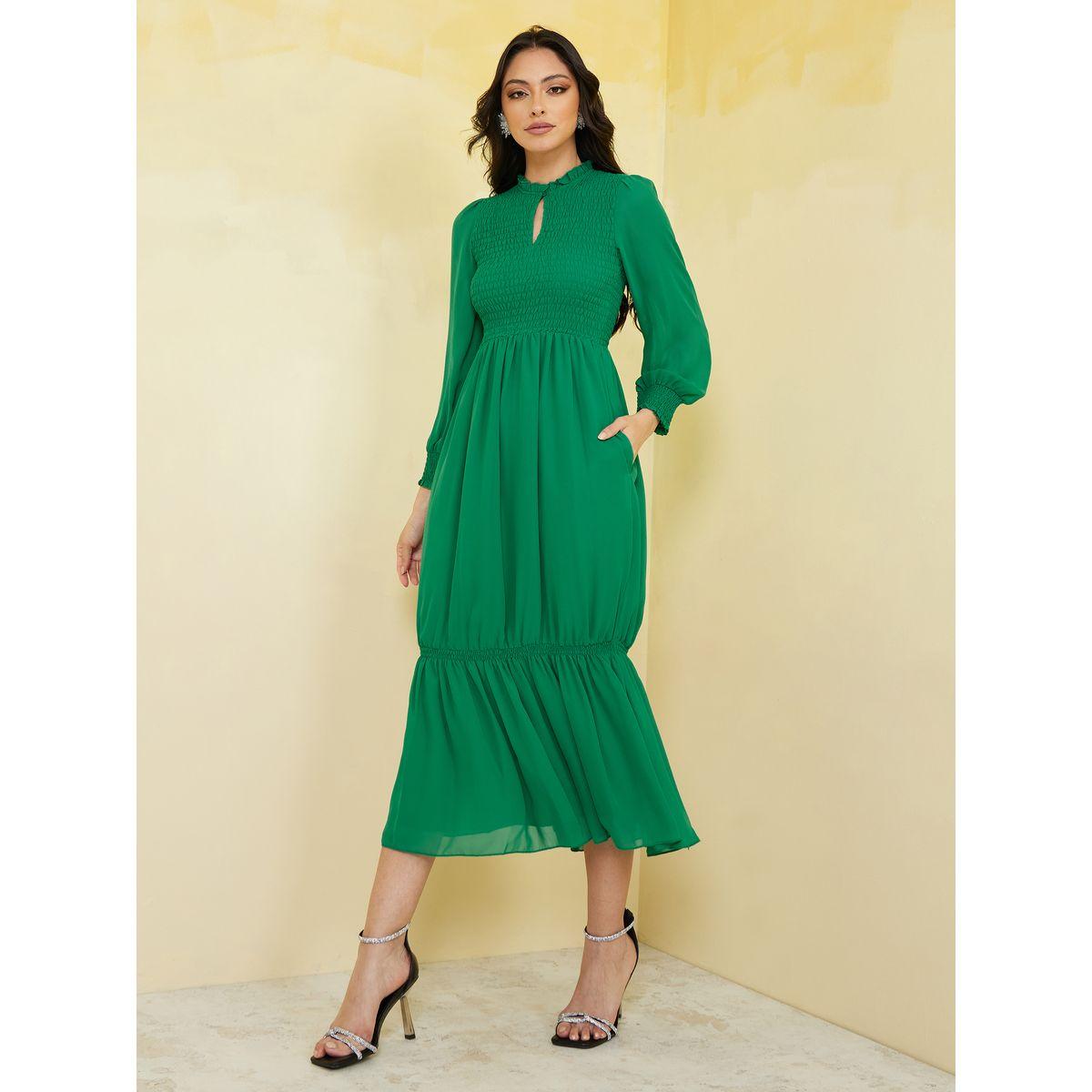 فستان ميدي بياقة عالية-women-clothing-dresses-image-1