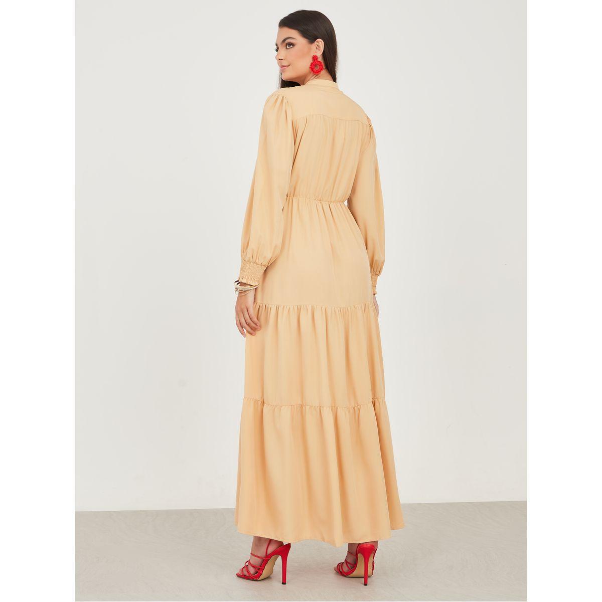 Styli Mandarin Collar Tiered Maxi Dress-women-clothing-dresses-image-4