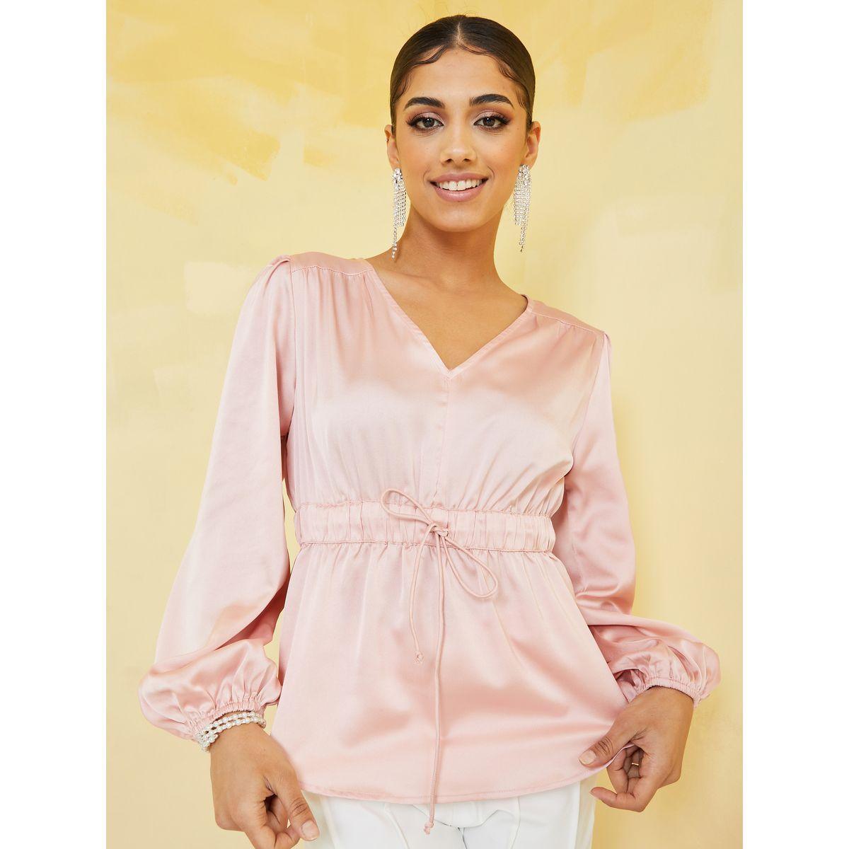 بلوزة كاجوال برباط خصر-women-clothing-shirtsandblouses-blouses-image-1