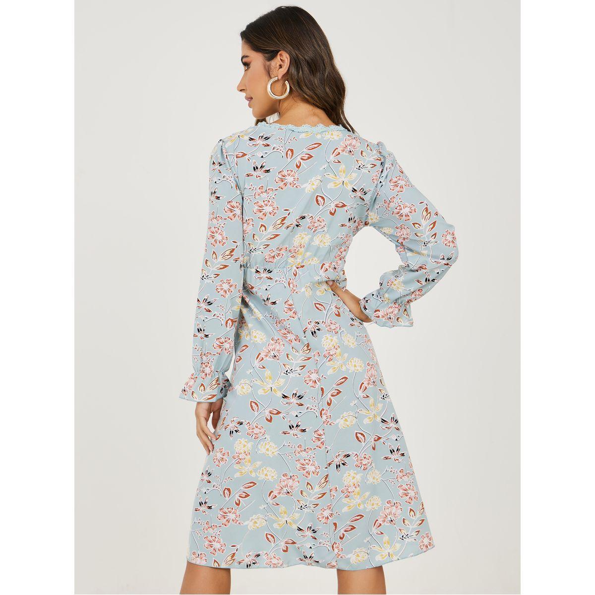 Styli Floral Print Lace Insert A-Line Midi Dress-women-clothing-dresses-image-4