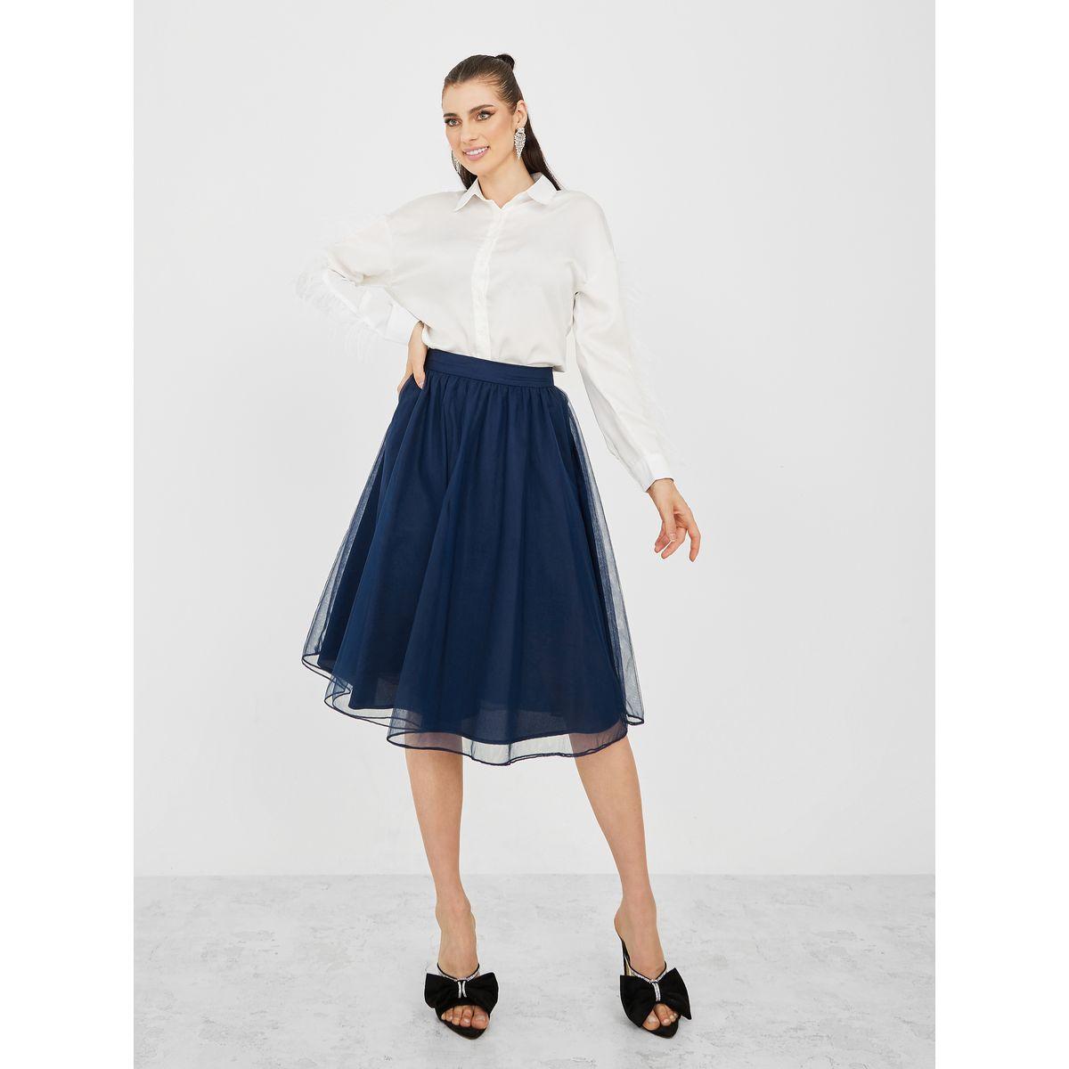 Styli Solid A-Line Midi Skirt-women-clothing-bottoms-skirts-image-2