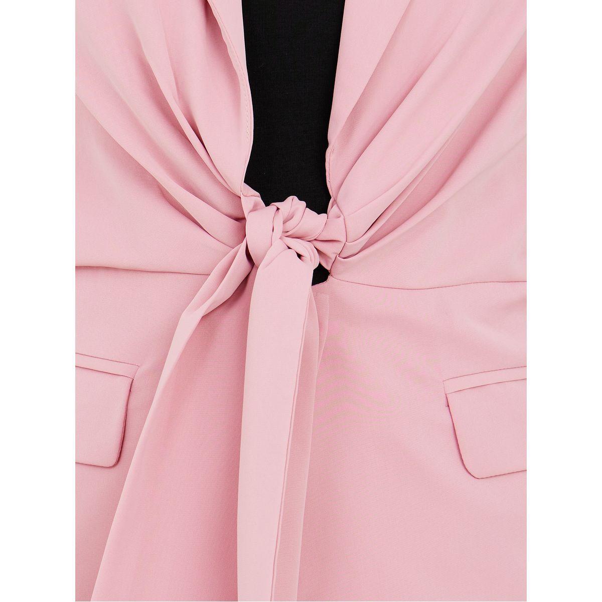 بليزر طويل مزين بربطة امامية-women-clothing-coatsandjackets-blazers-image-3