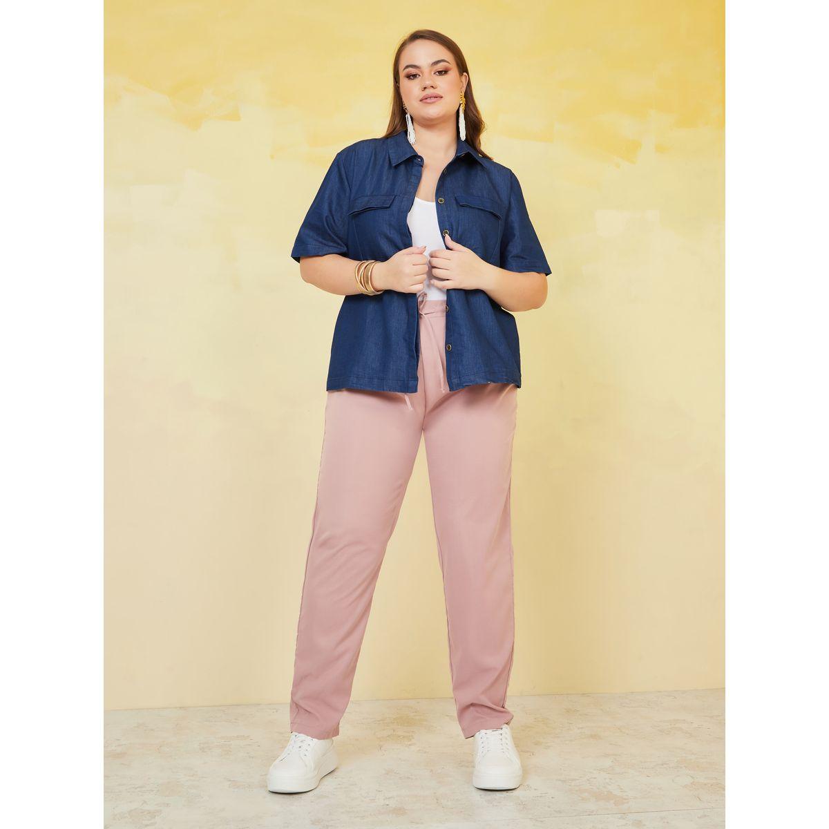 بنطال منسوج بخصر عالي-women-clothing-bottoms-trousers-image-2