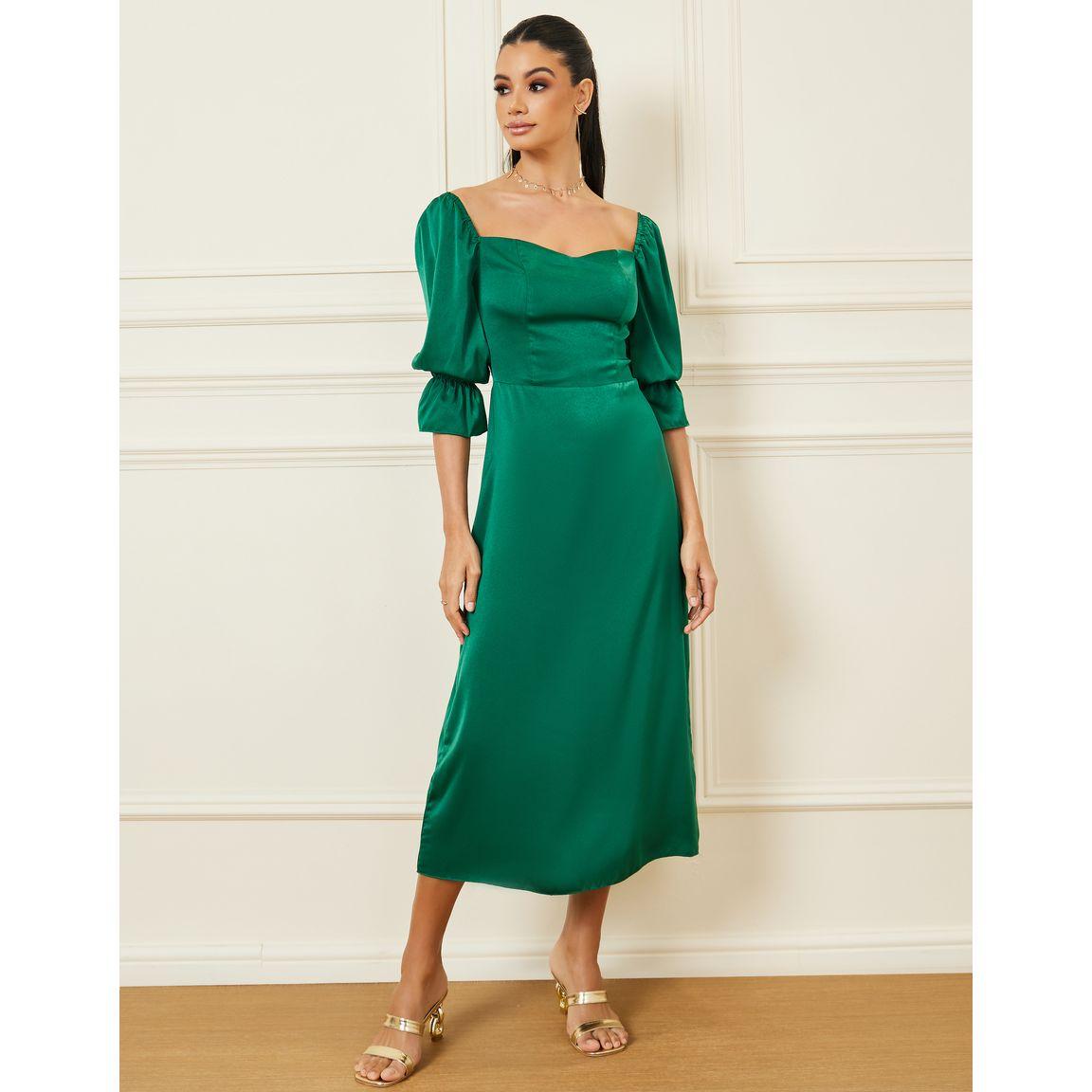 Styli Solid Sweetheart Neck A-Line Midi Dress-women-clothing-dresses-image-1