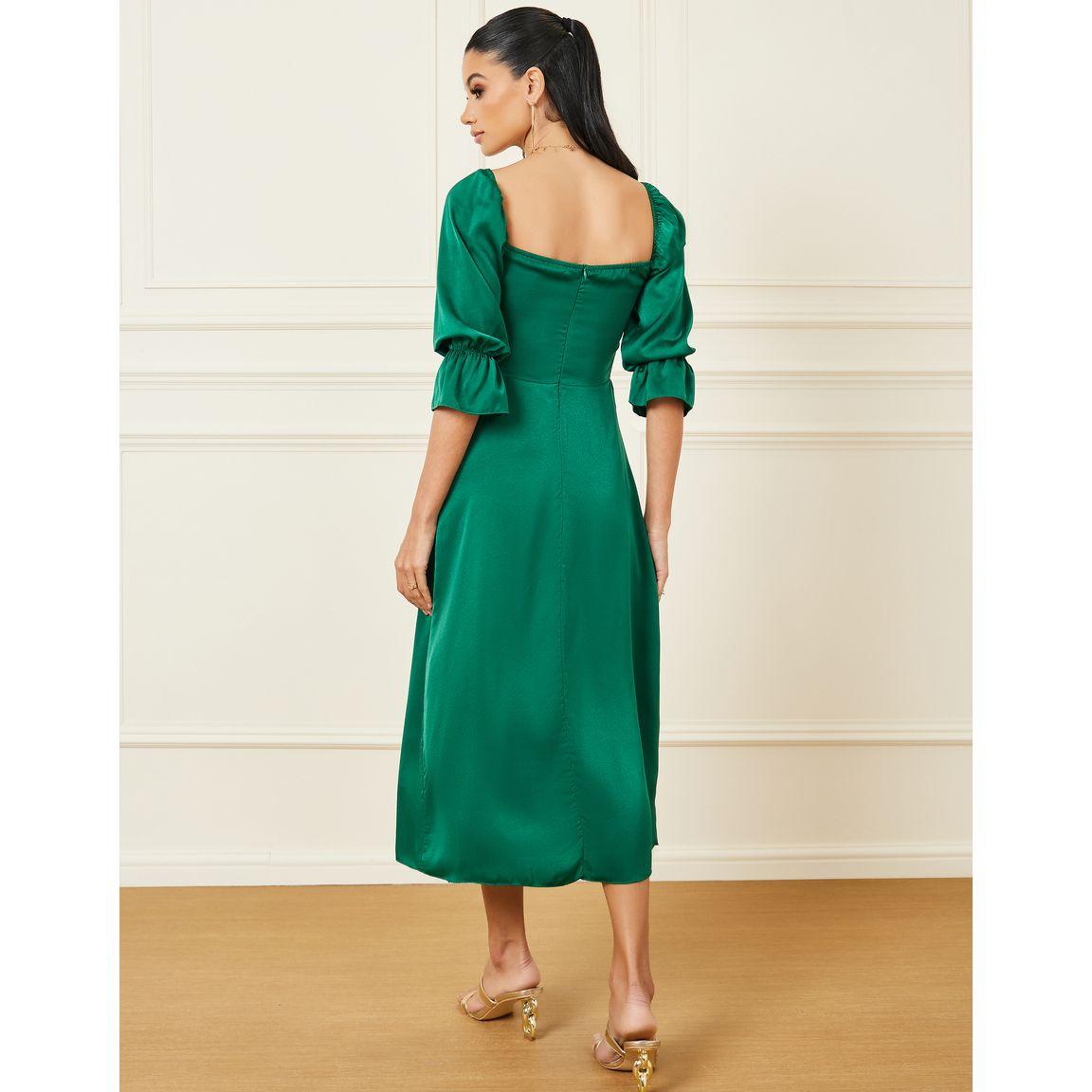فستان ميدي بياقة بنمط مربع-women-clothing-dresses-image-4