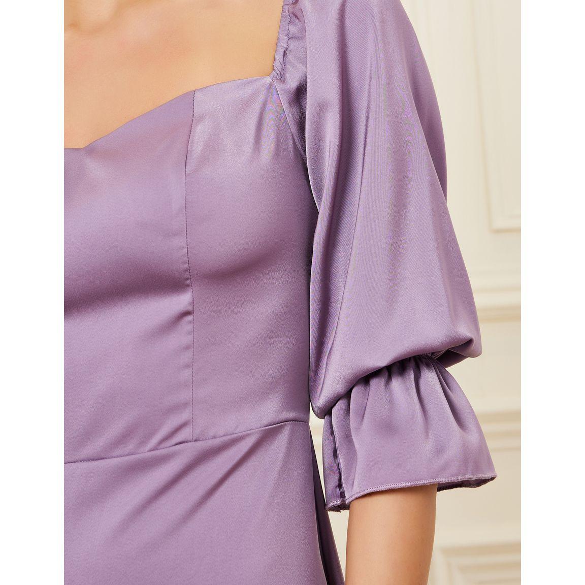 فستان ميدي بياقة بنمط مربع-women-clothing-dresses-image-3