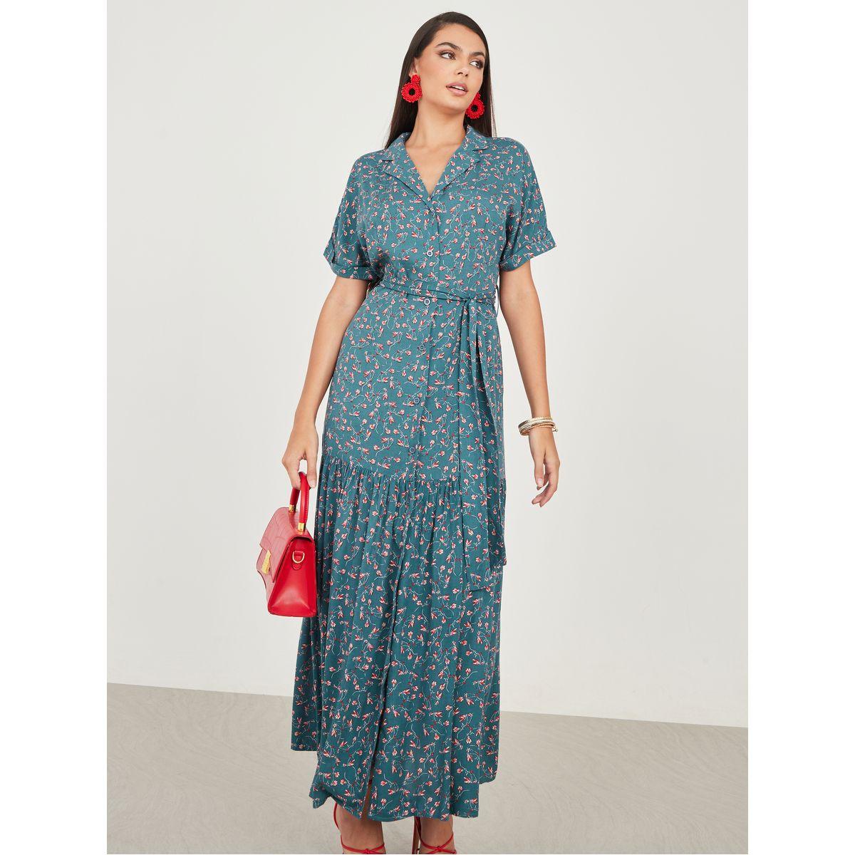 Styli AOP Notch Neck Collared Tiered Maxi Dress-women-clothing-dresses-image-2