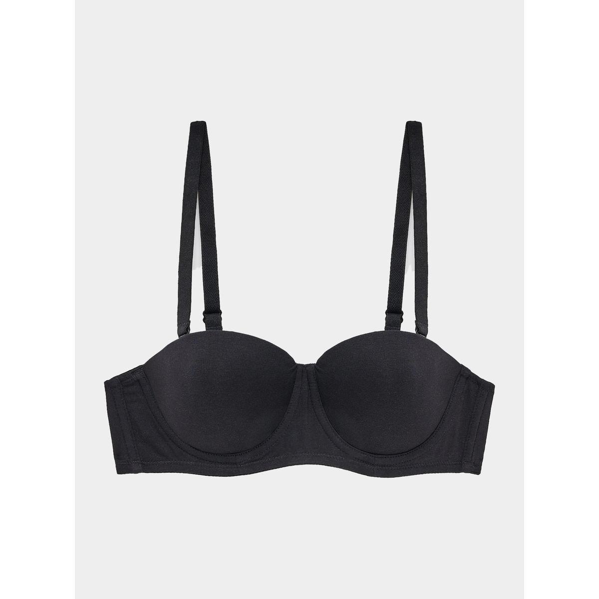 Styli Essentials Padded Wired Cotton Balconette Multiway Bra-women-clothing-lingerie-bras-image-1