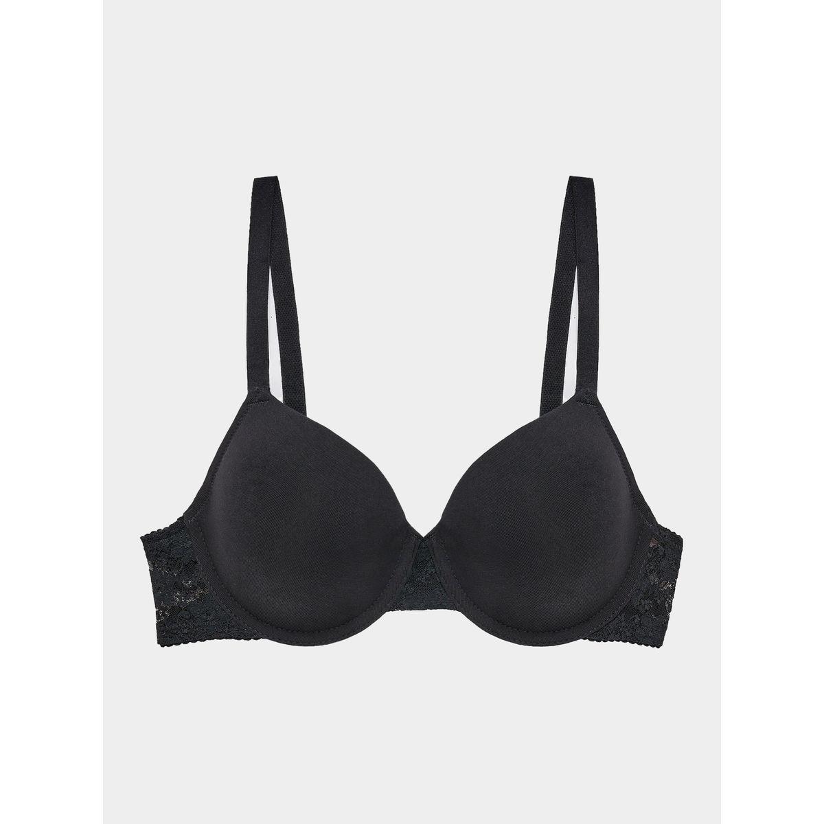 Styli Essentials Pack of 2 - Padded Wired Cotton Lace Wing Plunge Bra-women-clothing-lingerie-bras-image-2