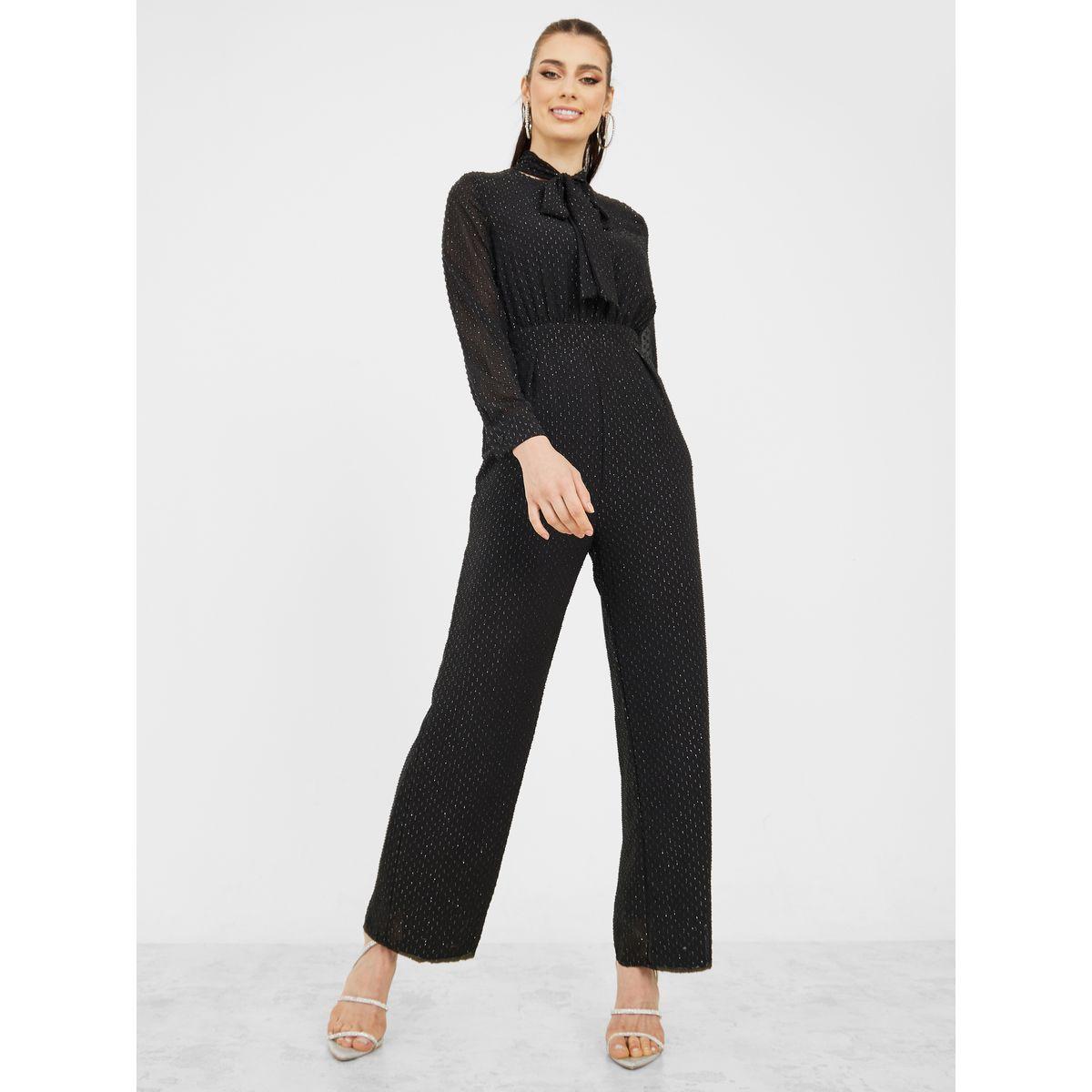 Styli Straight Leg Lurex Dobby Jumpsuit-women-clothing-jumpsuits-image-1