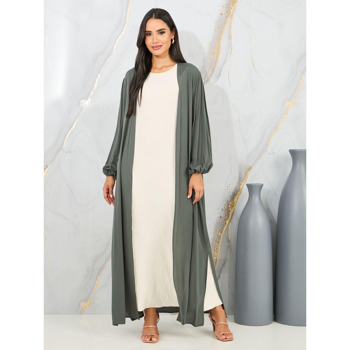 كيمونو طويل بشق جانبي وقصة عادية-women-clothing-shirtsandblouses-shirts-image-1