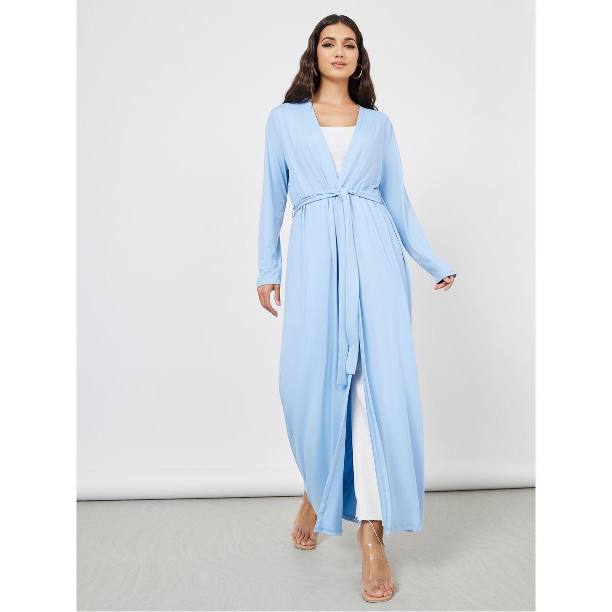 Styli Maxi Length Regular Fit Belted Kimono-women-clothing-shirtsandblouses-shirts-image-1