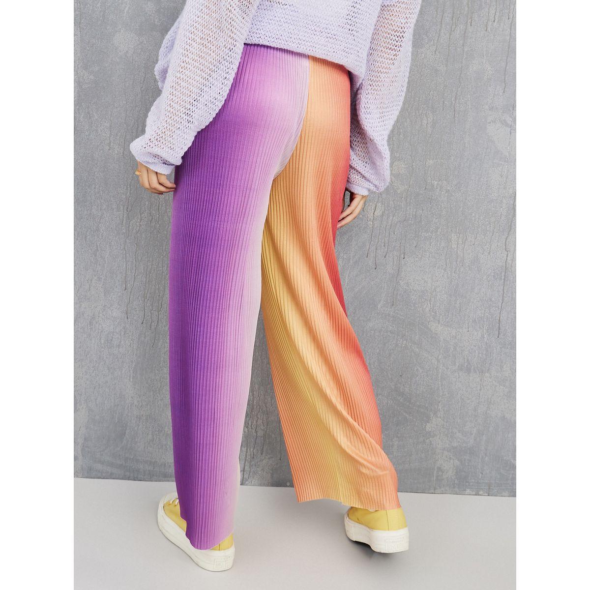 Styli High Waist Ombre Plisse Pants-women-clothing-bottoms-trousers-image-4
