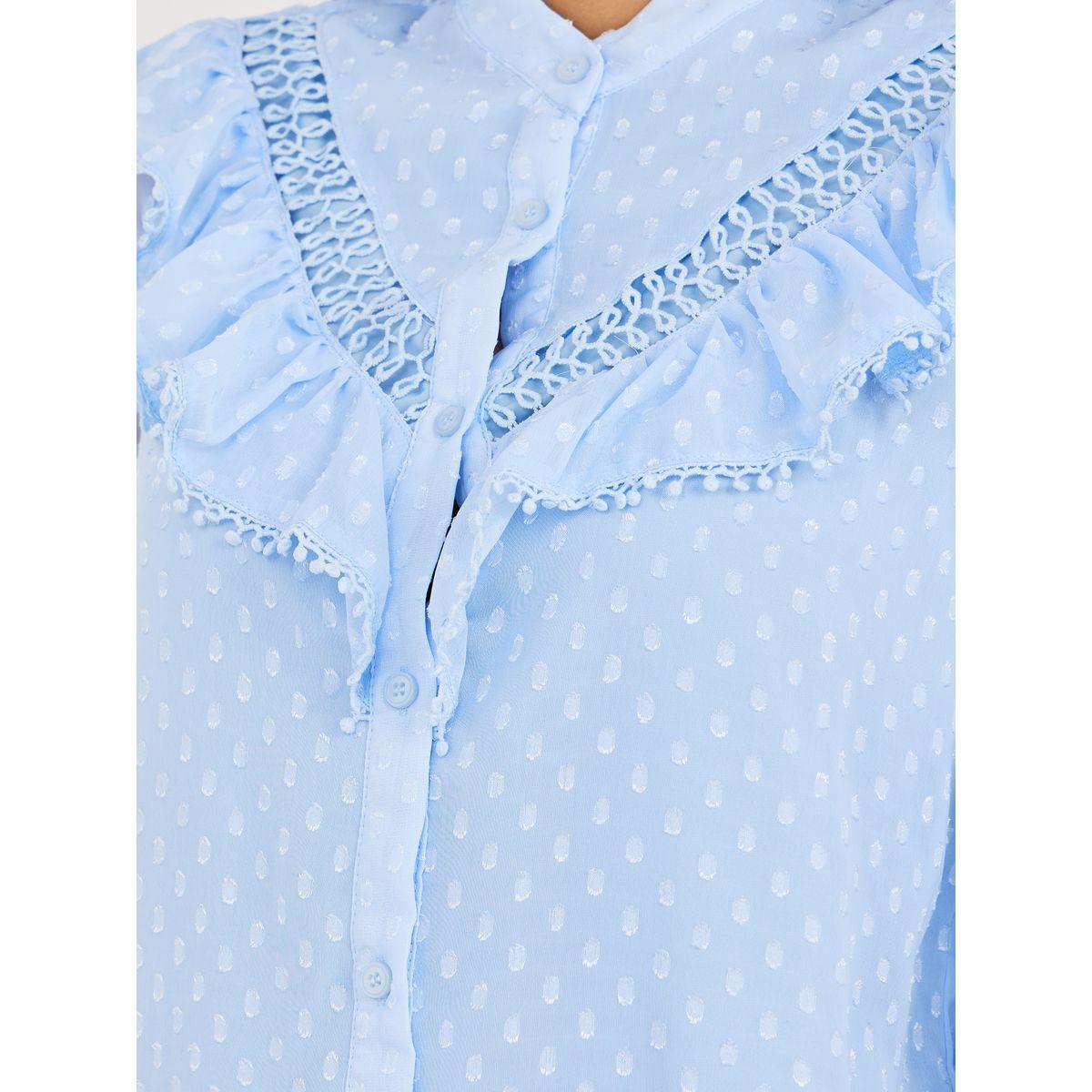 Styli Limited Dobby Ruffle Detail High Neck Shirt-women-clothing-shirtsandblouses-shirts-image-5