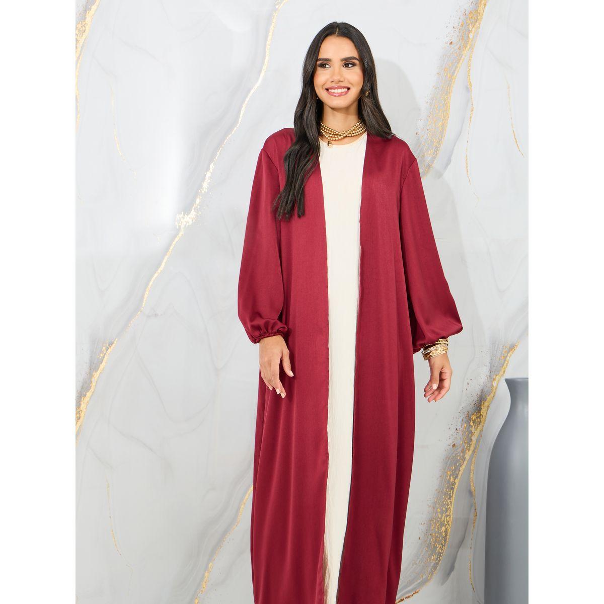 كيمونو ساتان طويل بقصة عادية-women-clothing-shirtsandblouses-shirts-image-3