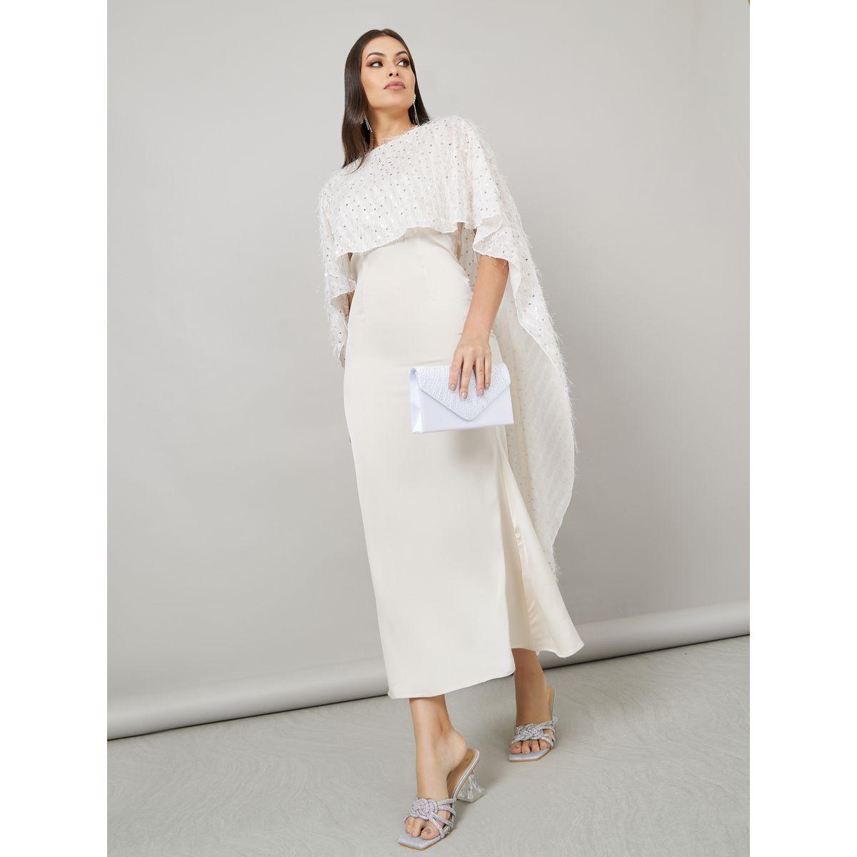 Styli Limited Embellished Cape Layer Satin Bodycon Maxi Dress-women-clothing-dresses-image-1