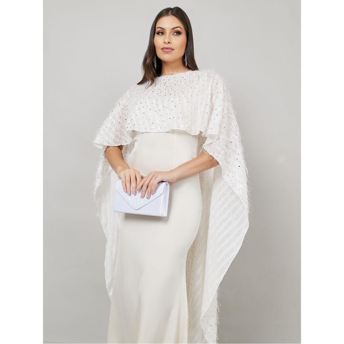 Styli Limited Embellished Cape Layer Satin Bodycon Maxi Dress-women-clothing-dresses-image-2