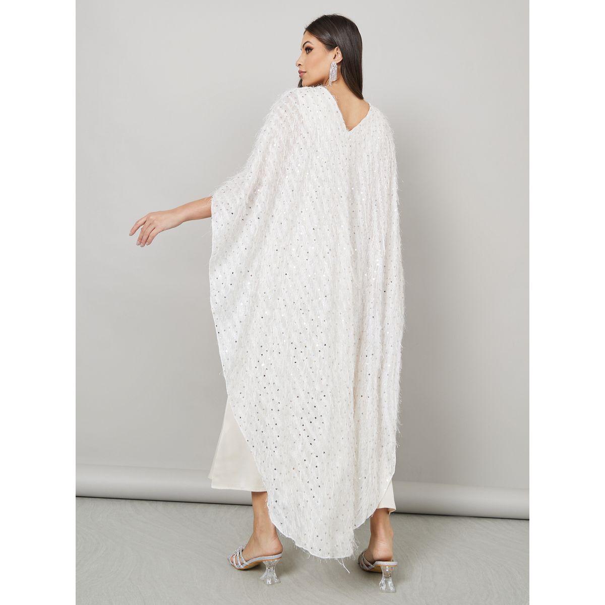 Styli Limited Embellished Cape Layer Satin Bodycon Maxi Dress-women-clothing-dresses-image-4