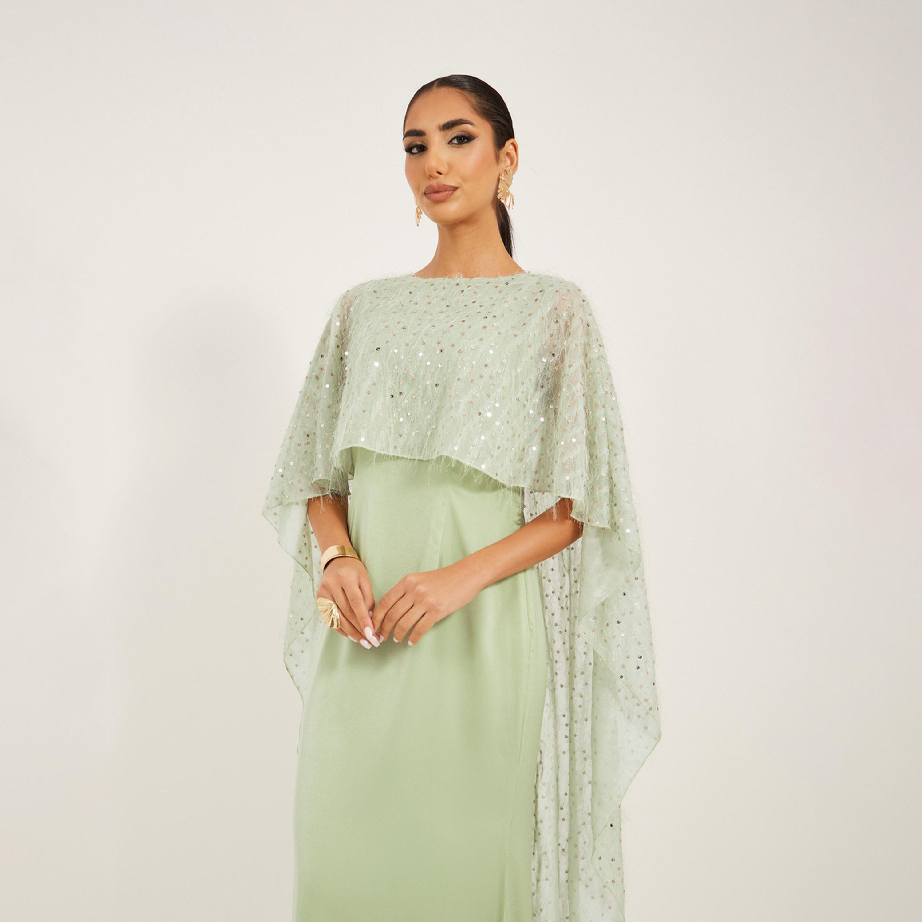 Styli Embellished Cape Sleeve A-Line Maxi Dress-women-clothing-dresses-image-3