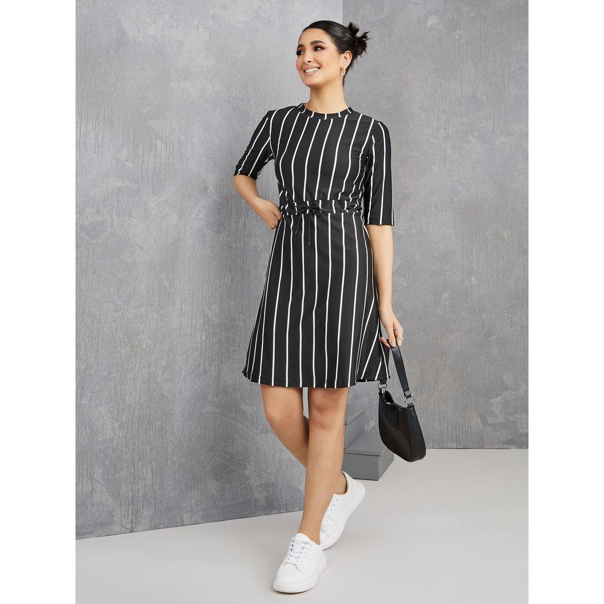 فستان بطول الركبة واكمام قصيرة-women-clothing-dresses-image-2